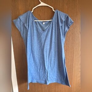 Blue V-Neck Women's Top